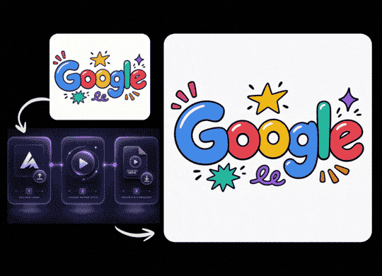Existing static logo transformed into an AI animation