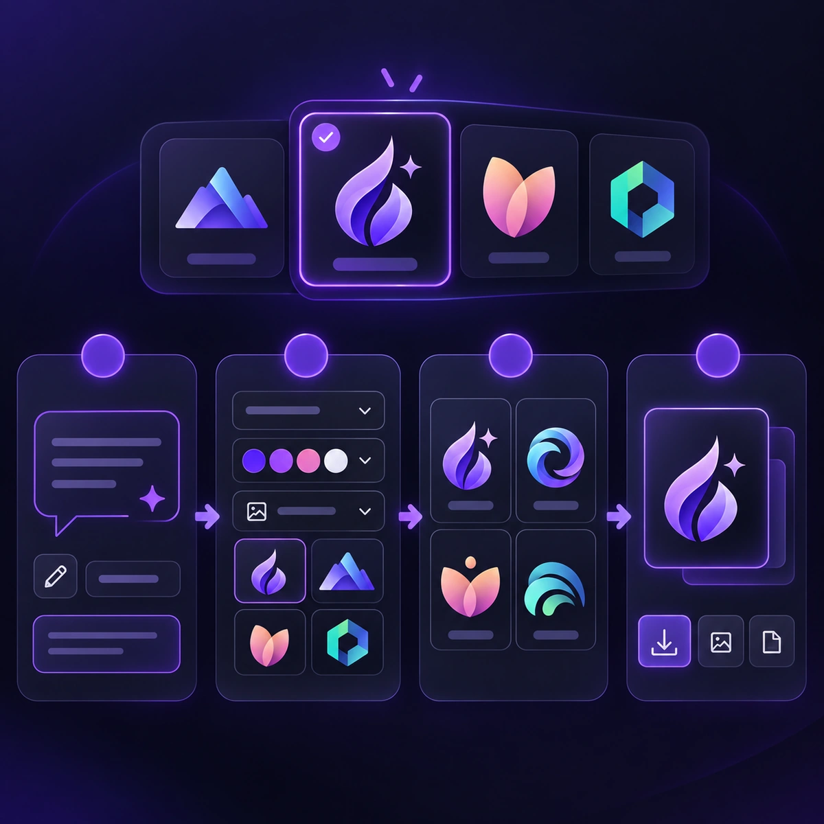 Generatore di logo AI per idee guidate dal prompt