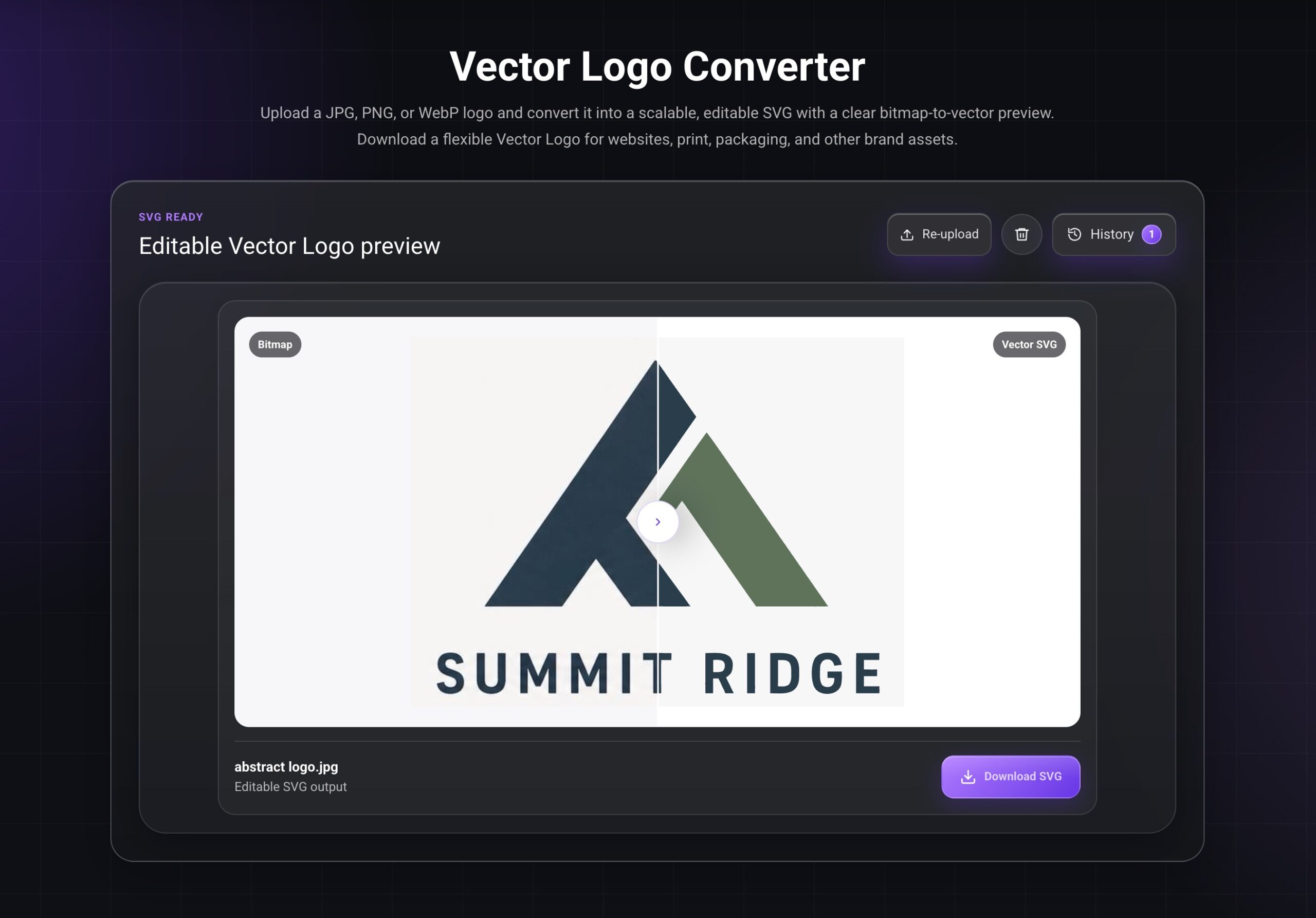 abstract logo convert to svg file