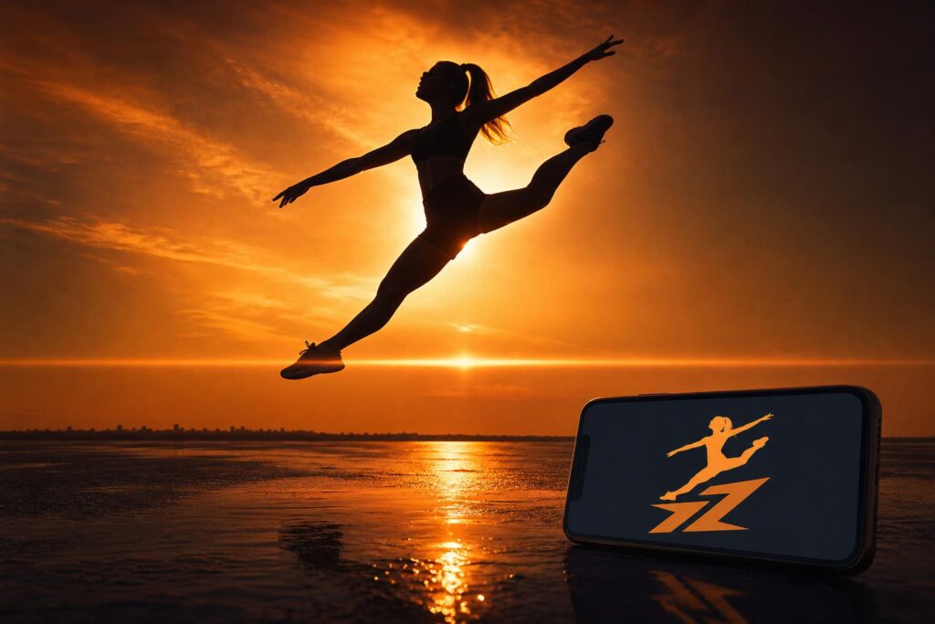 Fitness influencer logo case study: golden hour silhouette transformed into a personal brand icon