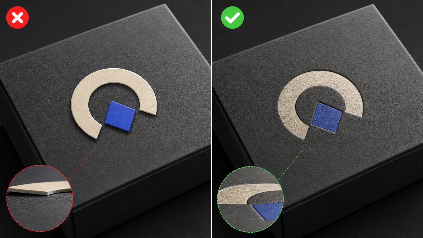 Quality review of a realistic logo mockup with accurate placement and material detail