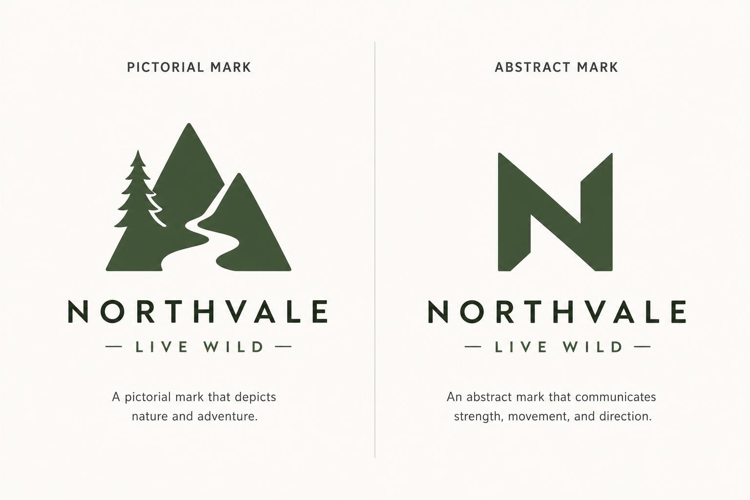 Pictorial and abstract logo mark