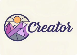 Creator mountain sun geometric logo