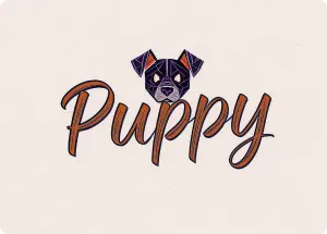 Puppy dog head retro logo